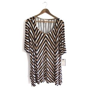 Dana Buchman BNWT Rest Camel Striped Loose Fitted Top 1X